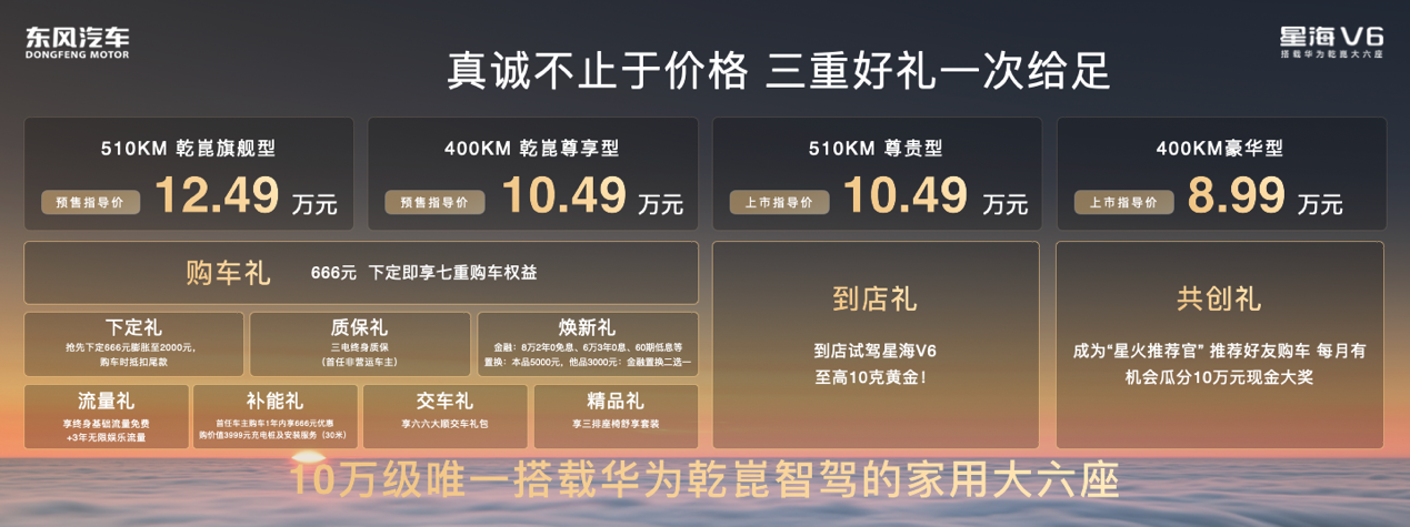 旭日阳刚现场打CALL，华为乾崑大六座星海V6正式预售10.49万元起