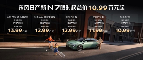 全家都爱的超智能纯电，东风日产新N7上市限时权益价10.99万起